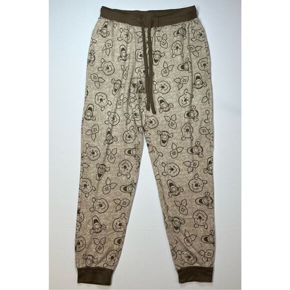 Disney Tan Brown Winnie The Pooh Long Sleeve Top Bottom Pajama Set Size Small - Picture 5 of 10